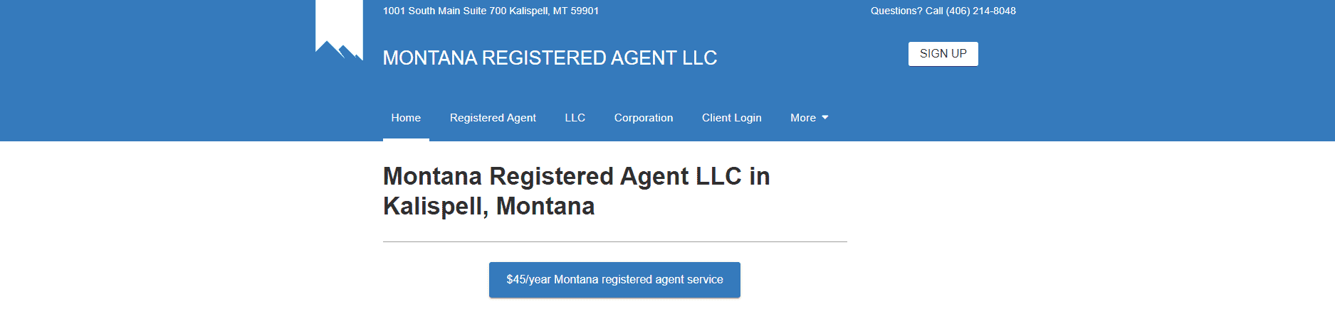 montana registered agents llc landing page