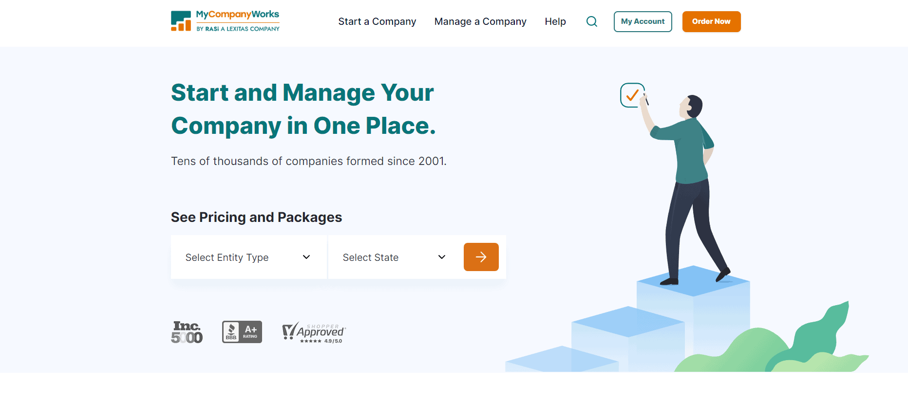 my company works landing page