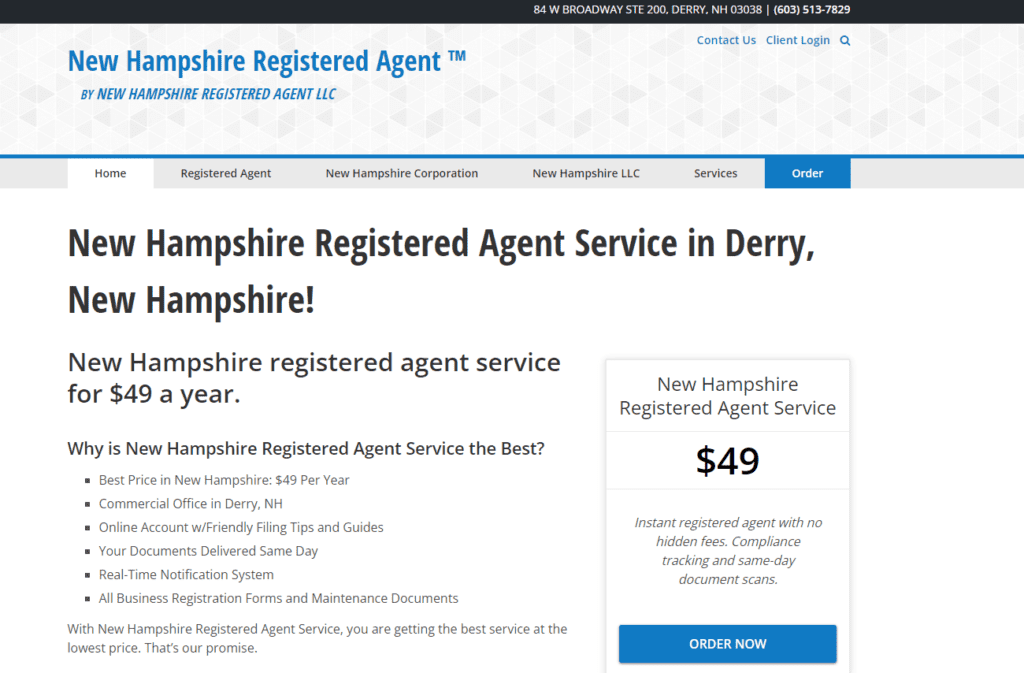 Best New Hampshire (NH) Registered Agent Services 2023 Reviews