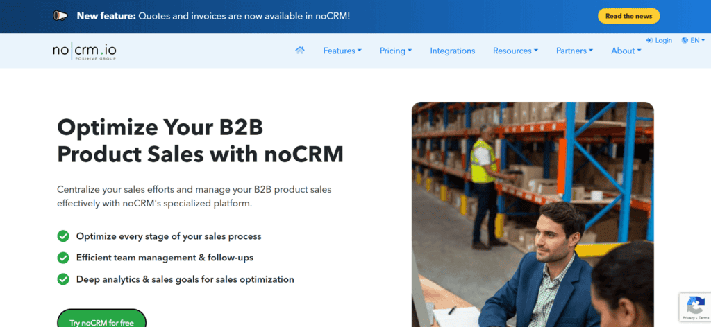 noCRM manufacturing CRM