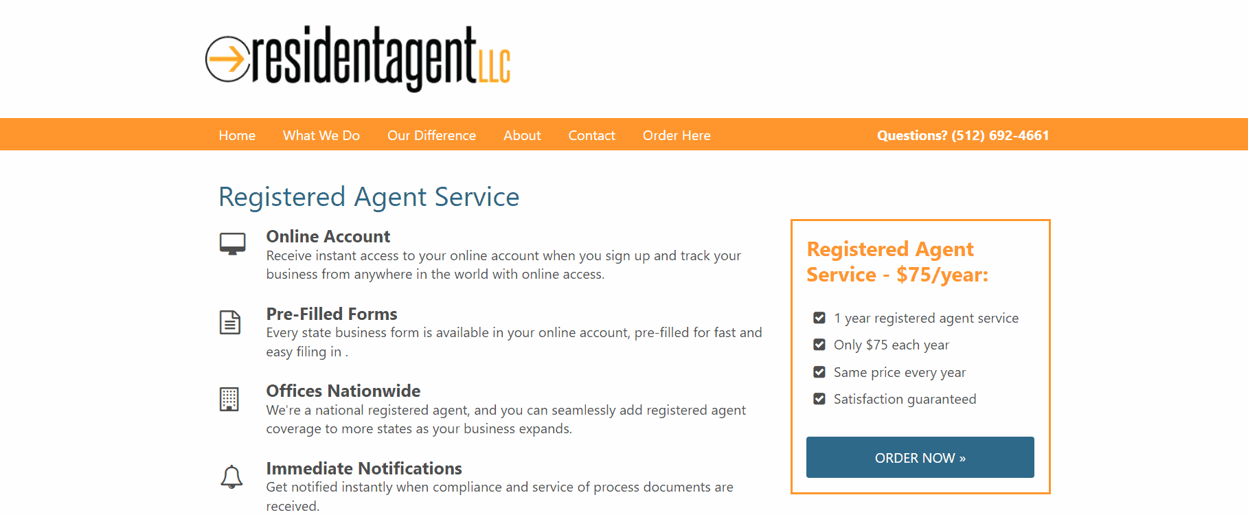 Resident Agent landing page.